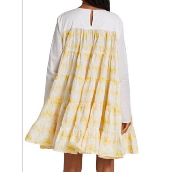 MERLETTE Soliman Embroidered Cotton Long Sleeve Babydoll Dress Size M - Picture 2 of 9